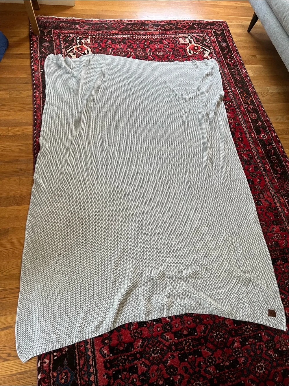 UGG Gray Knit Throw Blanket, 50” x 65”